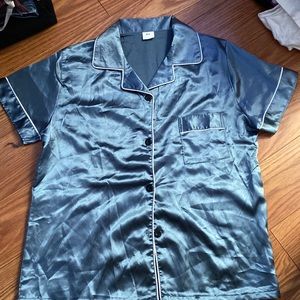 Blue Silk Sleepwear Set